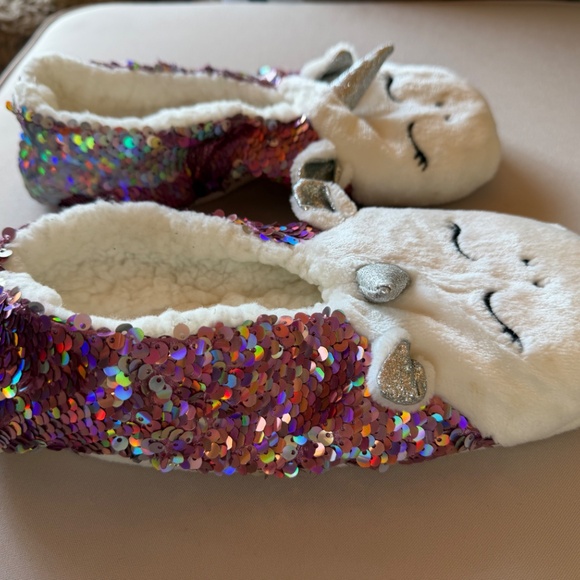 Sequin Unicorn Slippers ✨🦄 Size 7–8 (Women’s) - Picture 3 of 3